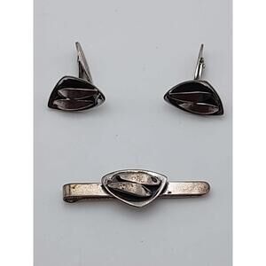 Danish Sterling Silver TSR Cufflinks & Tie Clip Set